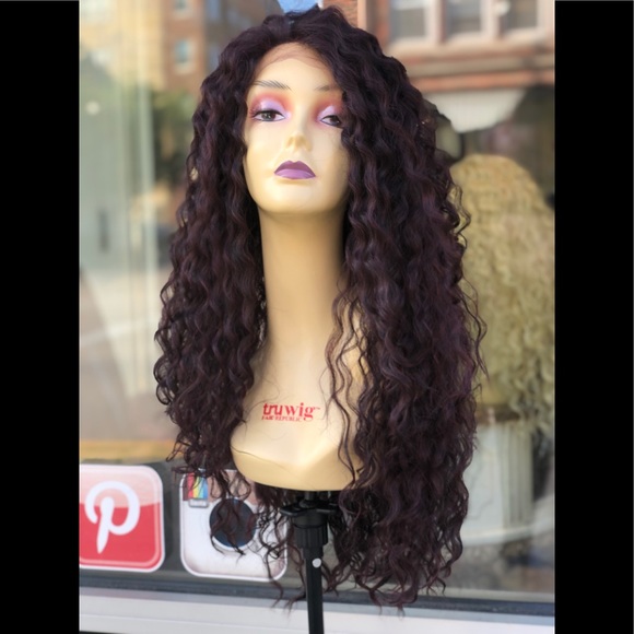 Long Red Wine Curly 5X5Freepart soft Lace … - Picture 6 of 8